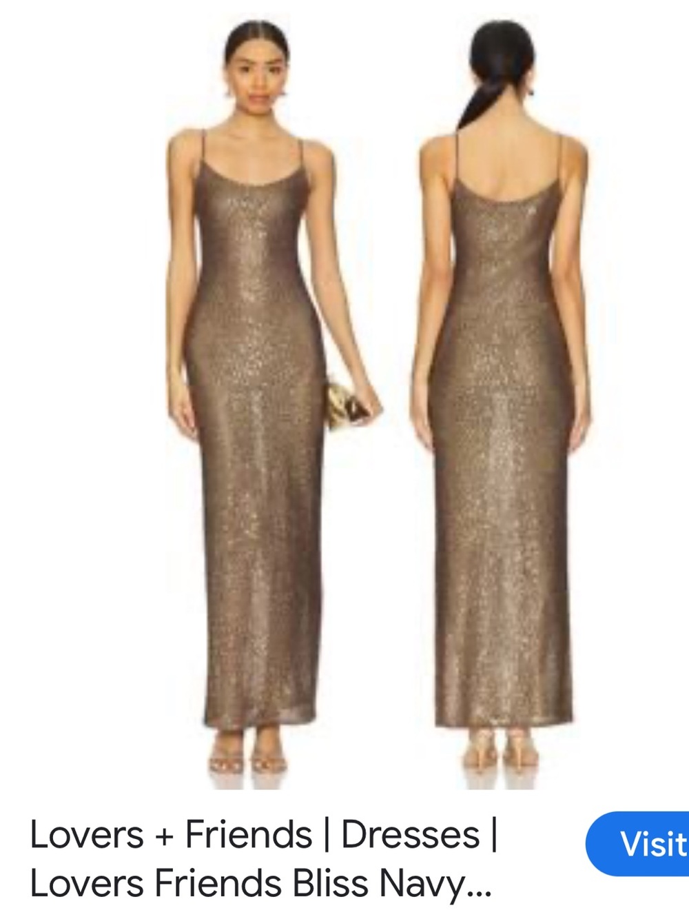 Lovers + Friends Bronze Sequin Knit Top